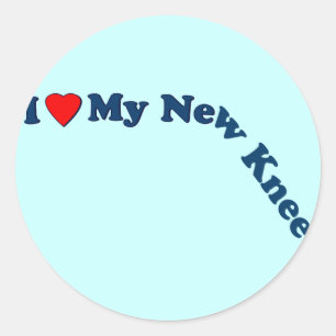Adesivo Redondo Eu amo meu joelho novo