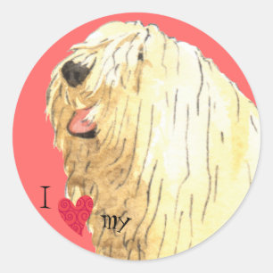 Adesivo Redondo Eu amo meu Komondor