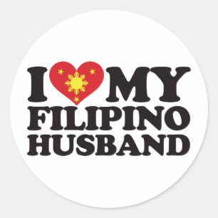 Adesivo Redondo Eu amo meu marido filipino