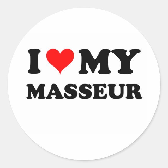 Adesivo Redondo Eu Amo Meu Masseur (Frente)