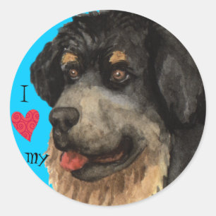 Adesivo Redondo Eu amo meu Mastiff tibetano