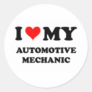 Adesivo Redondo Eu amo meu mecânico automotriz