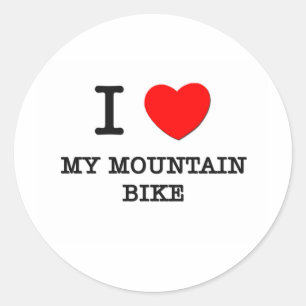 Adesivo Redondo Eu amo meu Mountain bike