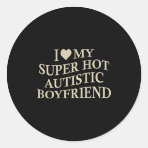 Adesivo Redondo Eu Amo Meu Namorado Autista Super Gato Camiseta En