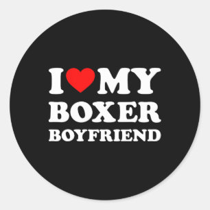 Adesivo Redondo Eu Amo Meu Namorado Boxer Heart Bf Boxe Athlete Bo