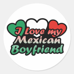 Adesivo Redondo Eu amo meu namorado mexicano