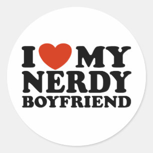 Adesivo Redondo Eu amo meu namorado Nerdy