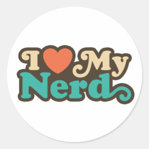 Adesivo Redondo Eu Amo Meu Nerd