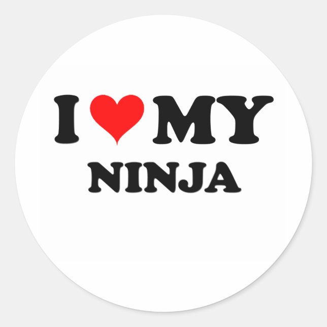 Adesivo Redondo Eu Amo Meu Ninja (Frente)