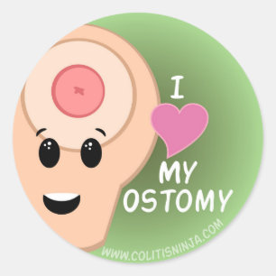 Adesivo Redondo Eu amo meu Ostomy