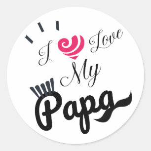 Adesivo Redondo Eu Amo Meu Papá Design