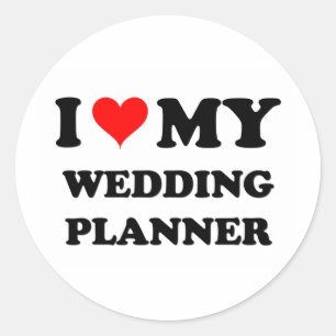 Adesivo Redondo Eu amo meu planejador do casamento