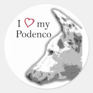 Adesivo Redondo eu amo meu podenco