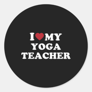 Adesivo Redondo Eu Amo Meu Professor de Yoga, Eu Adoro Meu Profess