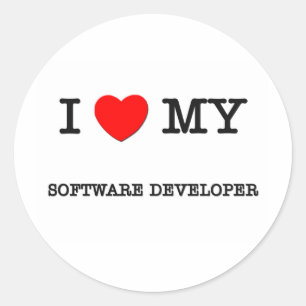 Adesivo Redondo Eu amo meu PROGRAMADOR DE SOFTWARE