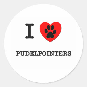 ADESIVO REDONDO EU AMO MEU PUDELPOINTERS