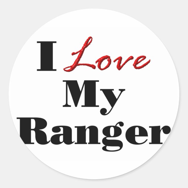 Adesivo Redondo Eu Amo Meu Ranger (Frente)