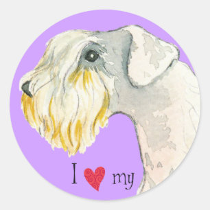 Adesivo Redondo Eu amo meu Sealyham Terrier