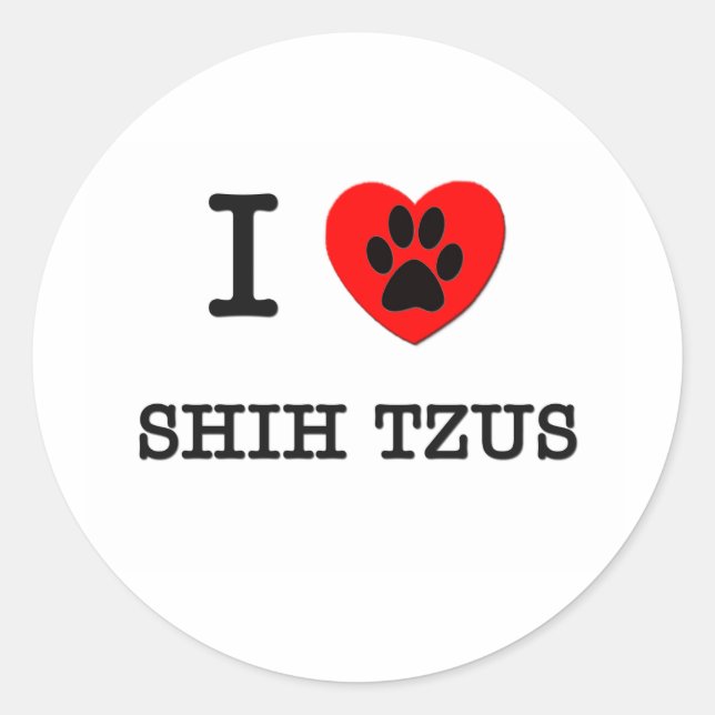 ADESIVO REDONDO EU AMO MEU SHIH TZUS (Frente)