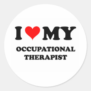 Adesivo Redondo Eu amo meu terapeuta ocupacional