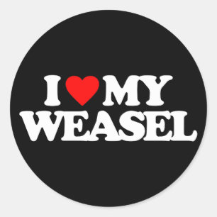 ADESIVO REDONDO EU AMO MEU WEASEL
