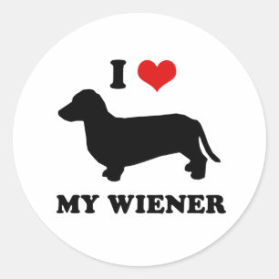 Adesivo Redondo Eu amo meu wiener