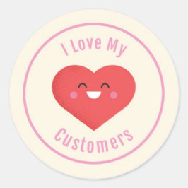 Adesivo Redondo Eu Amo Meus Clientes