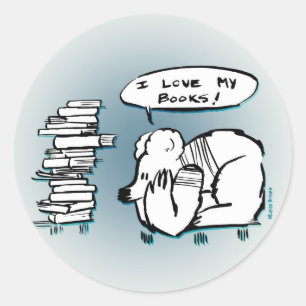 Adesivo Redondo Eu amo meus livros!