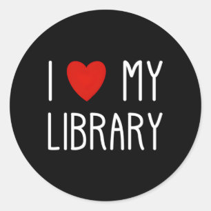 Adesivo Redondo Eu Amo Minha Biblioteca Para Bibliotecas De Livros