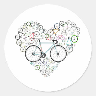 Adesivo Redondo Eu amo minha bicicleta
