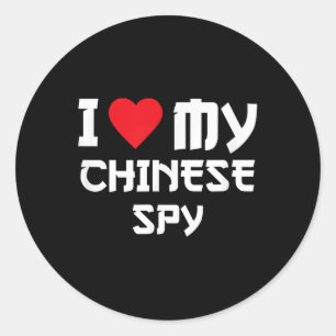 Adesivo Redondo Eu Amo Minha Espiã Chinesa _2
