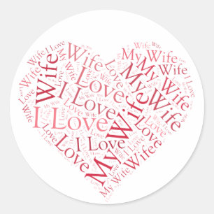 Adesivo Redondo Eu Amo Minha Esposa