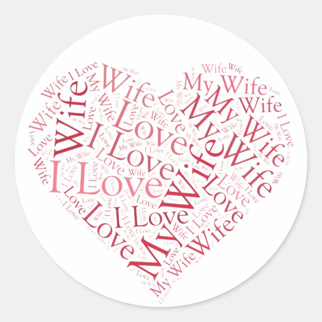 Adesivo Redondo Eu Amo Minha Esposa (Frente)