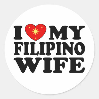 Adesivo Redondo Eu Amo Minha Esposa Filipina