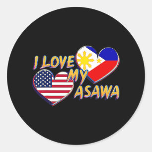 Adesivo Redondo Eu Amo Minha Esposa Filipina Americana Filipina As