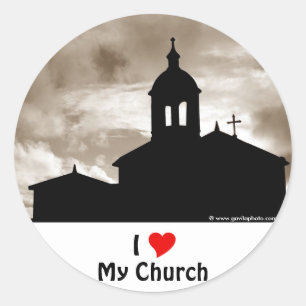 Adesivo Redondo Eu Amo Minha Igreja