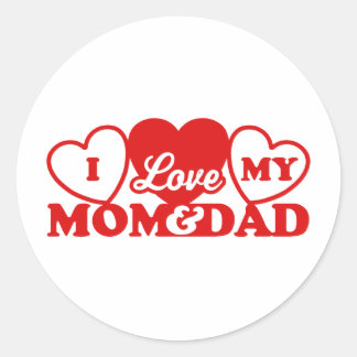 Adesivo Redondo Eu Amo Minha Mãe E Pai
