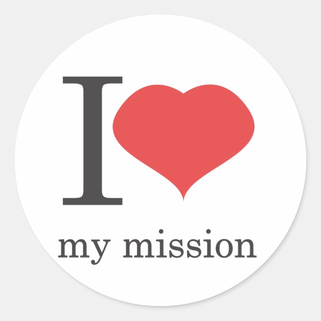Adesivo Redondo eu amo minha missão (Frente)