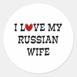 Adesivo Redondo Eu Amo Minha Mulher Russa
