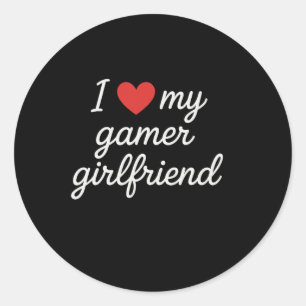 Adesivo Redondo Eu Amo Minha Namorada Gamer Cute Cursive Coração V