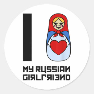 Adesivo Redondo Eu Amo Minha Namorada Russa Matrioszka _1