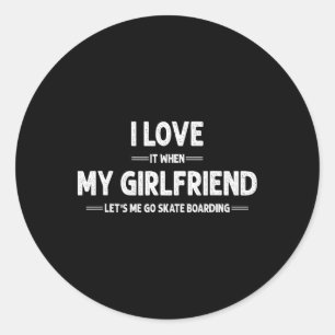 Adesivo Redondo Eu Amo Minha Namorada Skate Skateboard Skate