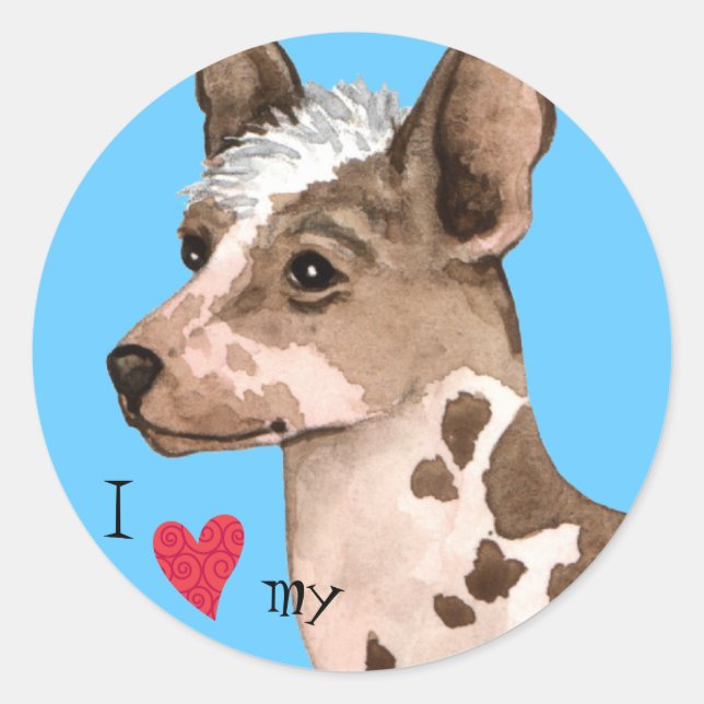 Adesivo Redondo Eu amo minha Orquídea Inca Peruana (Frente)