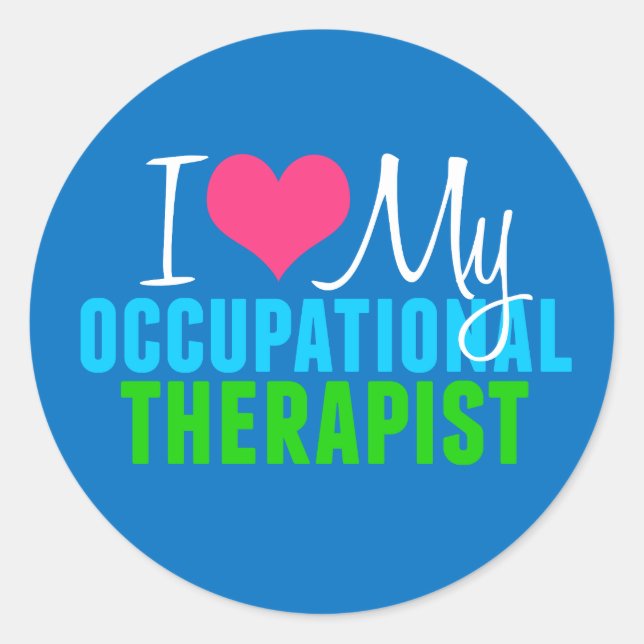 Adesivo Redondo Eu Amo Minha OT (Frente)