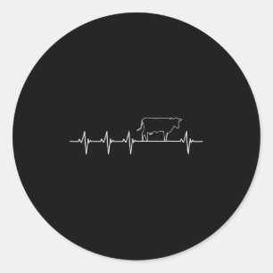 Adesivo Redondo Eu Amo Minha Válvula De Vaca Ekg Doente Cardíaco