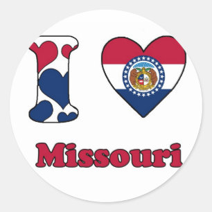 Adesivo Redondo Eu amo Missouri