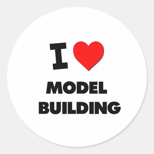 Adesivo Redondo Eu Amo Modelo Construtor (Frente)
