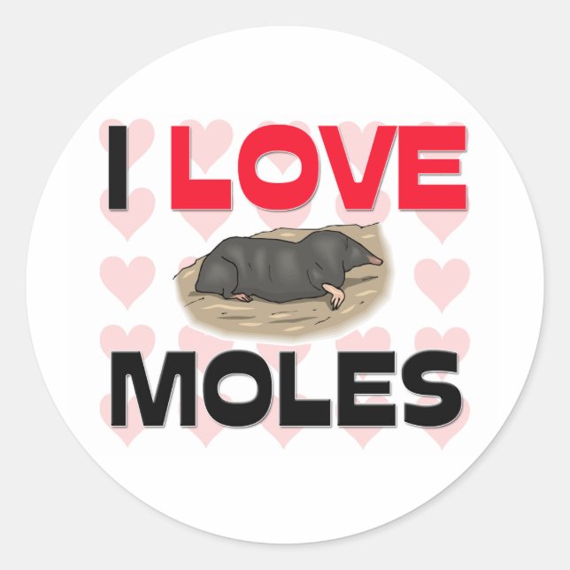 Adesivo Redondo Eu Amo Moles (Frente)