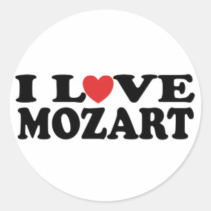 Adesivo Redondo Eu Amo Mozart
