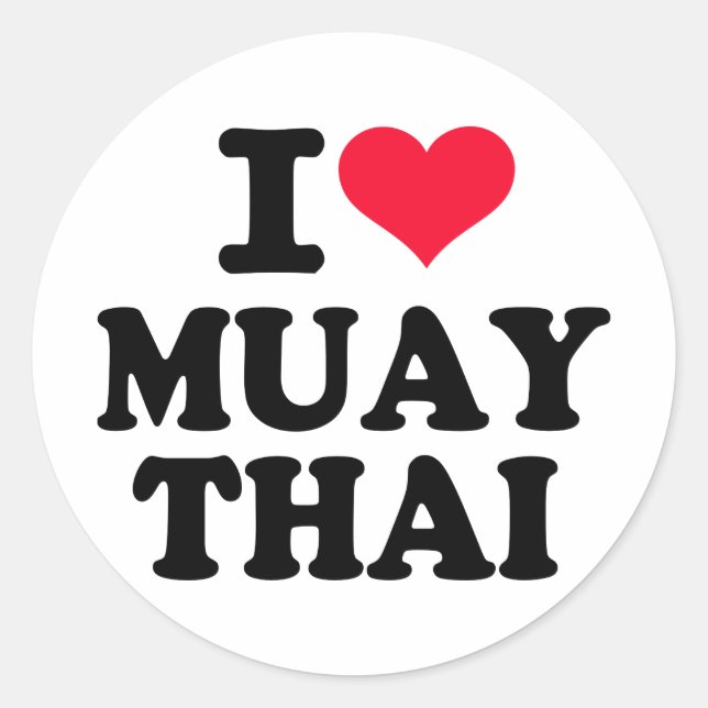 Adesivo Redondo Eu amo Muay Thai (Frente)